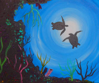 Rainbow Sea Turtle – Brush Tips Art Studio